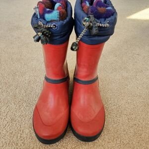 Lands End Vintage Rain/Winter Boot With Fleece Liner, Size 12